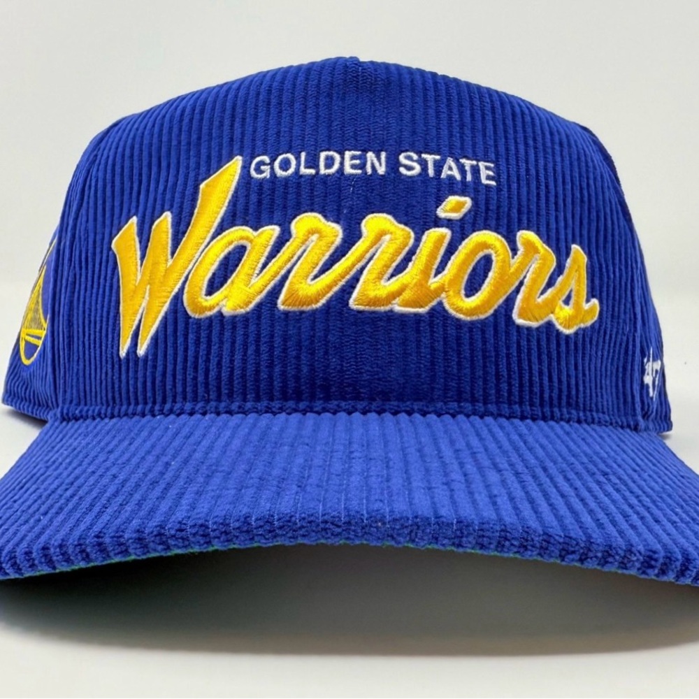 Golden State Warriors 47 Brand Corduroy Script Snapback Hat